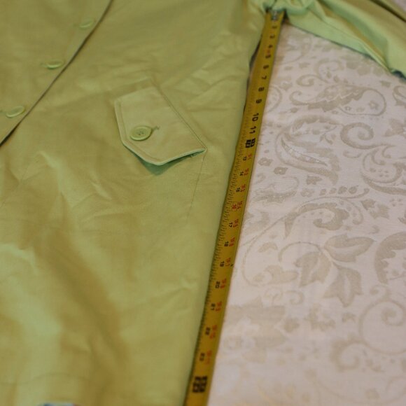 Crazy Horse Reversable Trench Style Coat Green/Floral Size Large 100% Cotton - Picture 9 of 12